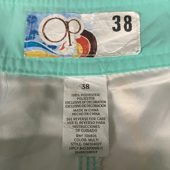 OP Ocean Pacific Men’s Full Graphics Board Surf Shorts Swim Suit Trunks Size 38 - Picture 3 of 4